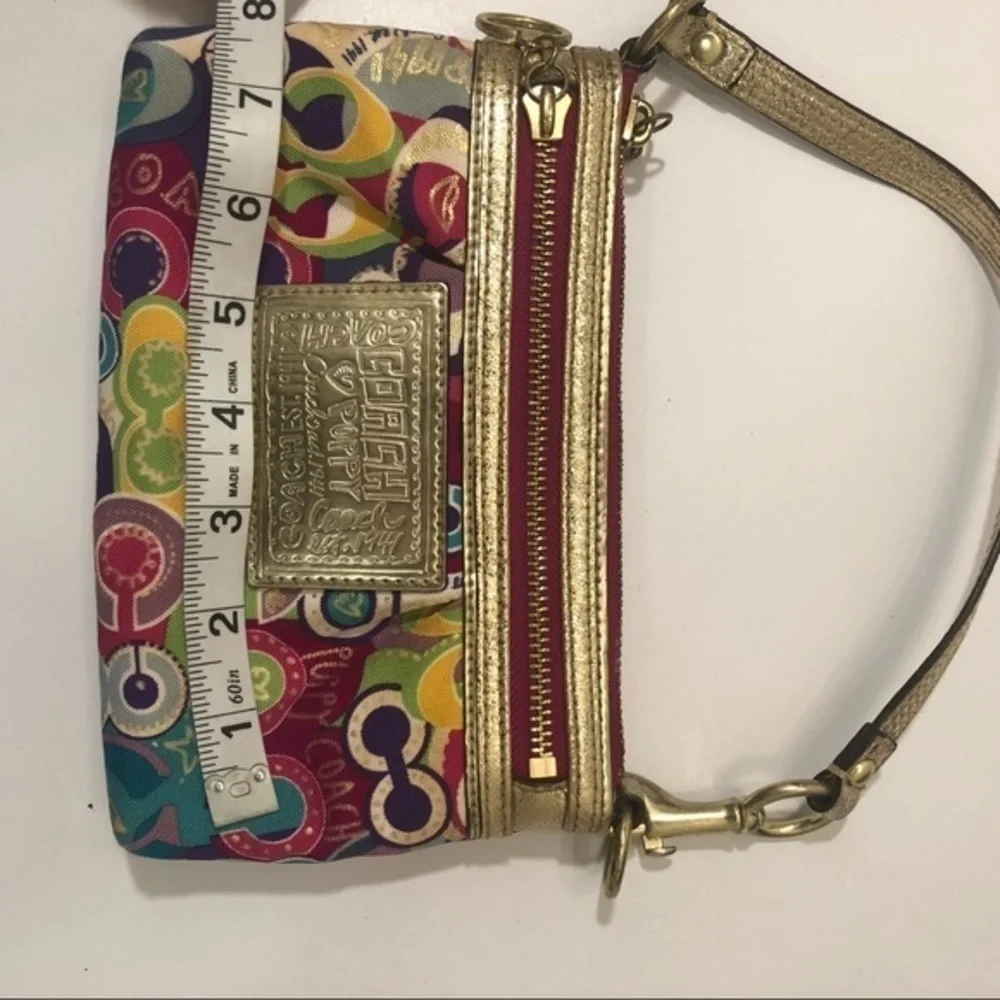 Coach poppy glam mini bag wristlet